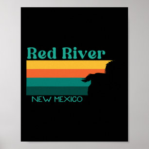 Rote Reitweg 70er Retro New Mex Poster