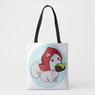 Rote Reitwelpen-Tasche (beide Seiten)