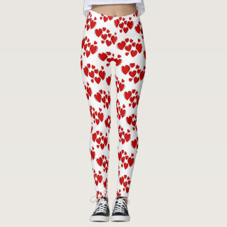 Rote reizende Harts Leggings