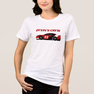 Rote Rennwagen-Crew-Geburtstagsfeier Tri-Blend Shirt