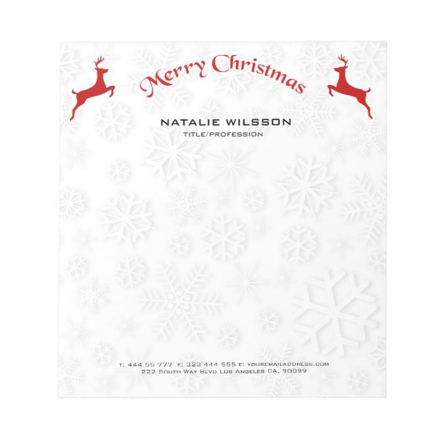 Rote Rentiere Notizblock (Vorderseite)