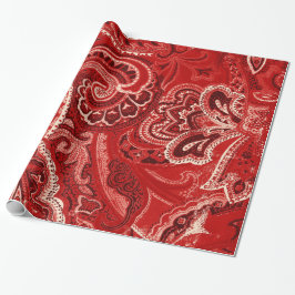Rote Retro Paisley Bandanna/Bandana Geschenkpapier
