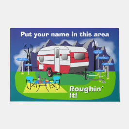 Rote Retro Reise-Anhänger-Fußmatte 24" x 6" Fußmatte