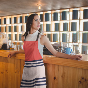 Rote Retro Streifen Schürze