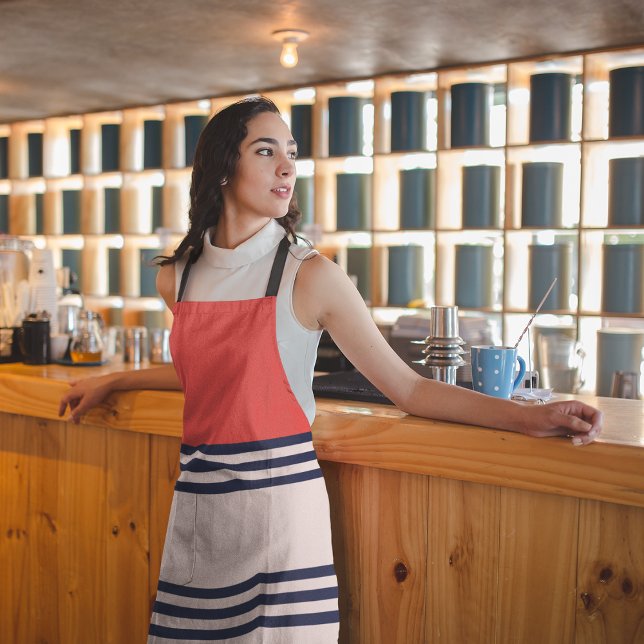 Rote Retro Streifen Schürze (Von Creator hochgeladen)