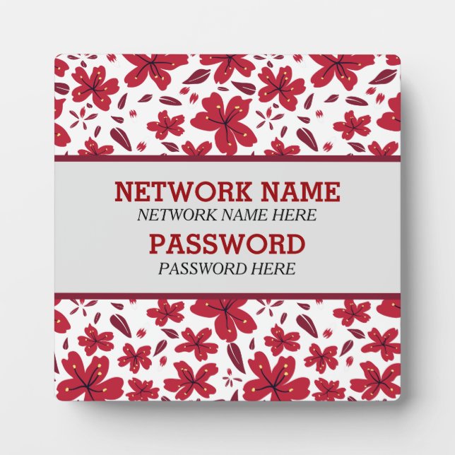 Rote Retroflorale Fotoplatte (Vorderseite)