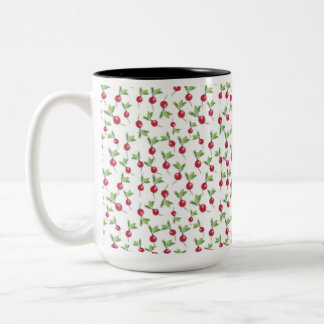 Rote Rettichmuster Zweifarbige Tasse