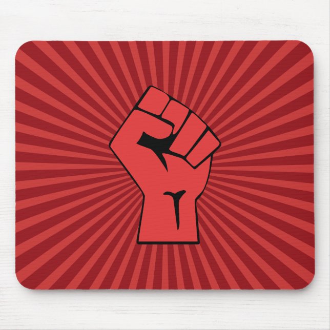 Rote Revolutionsfaust Mousepad (Vorne)