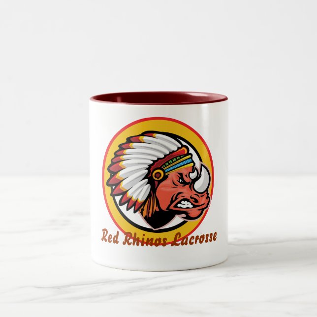 Rote Rhino-Kaffee-Tasse Zweifarbige Tasse (Mittel)