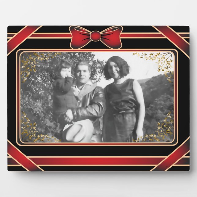 Rote Ribbon Art Plaque Fotoplatte (Vorderseite)