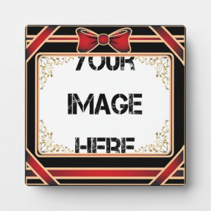 Rote Ribbon Art Plaque Fotoplatte