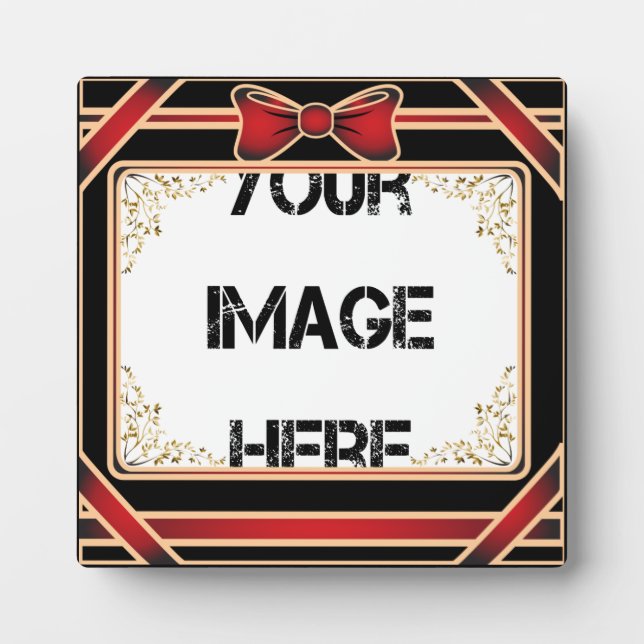 Rote Ribbon Art Plaque Fotoplatte (Vorderseite)