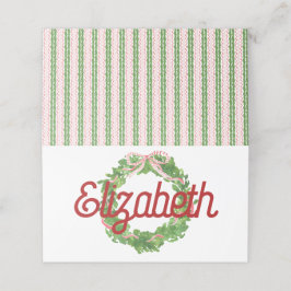 Rote Ribbon-Wreath-Platzkarte Platzkarte