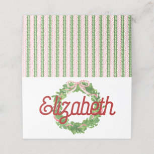 Rote Ribbon-Wreath-Platzkarte Platzkarte