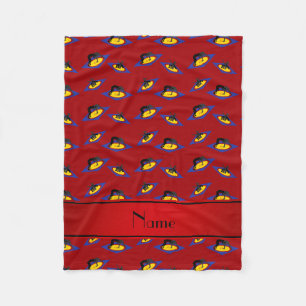 Rote Ringer mit personalisiertem Namen auf Matte Fleecedecke