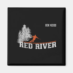 Rote River Nm im Stil der 80er Jahre, Vintage-Skif Magnet