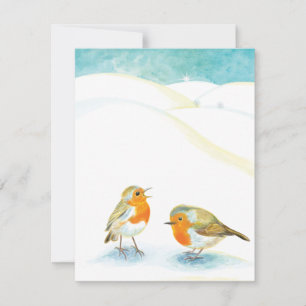 Rote Robins im Winter Feiertagskarte