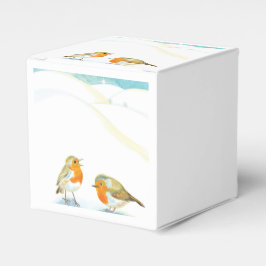 Rote Robins im Winter Geschenkschachtel