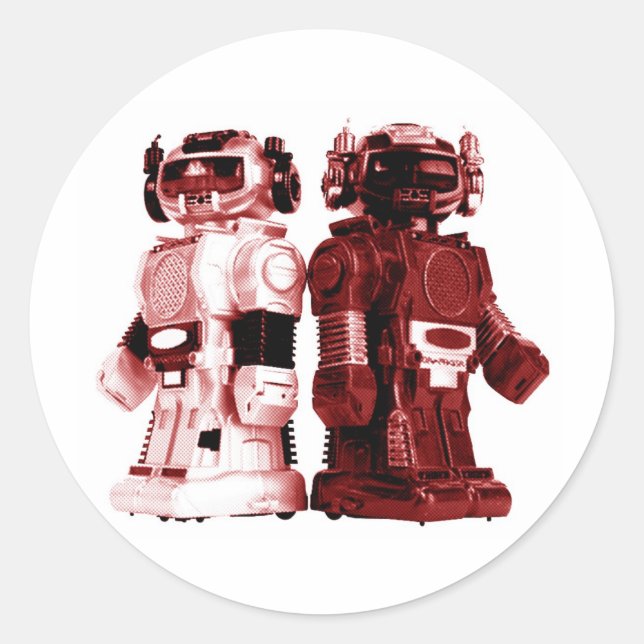 rote Roboter Aufkleber (Vorderseite)