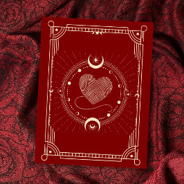 Rote Romance Tarot boho moon Postkarte