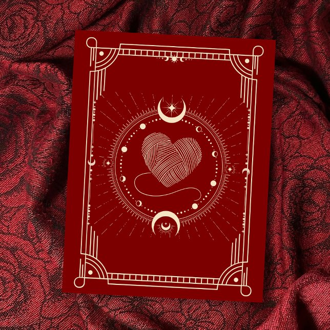 Rote Romance Tarot boho moon Postkarte (Von Creator hochgeladen)