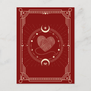 Rote Romance Tarot boho moon Postkarte