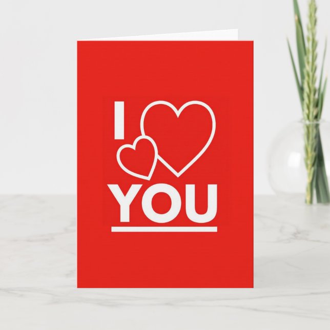 Rote romantische Herzen Ich liebe Dich Karte (Vorderseite)
