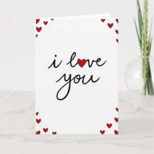 Rote romantische Ich-liebe-dich-Karte Karte
