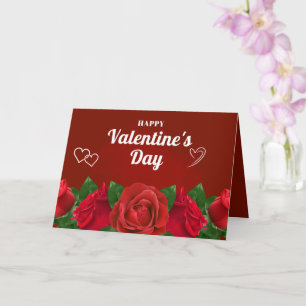 Rote romantische Rose Schönes Herz Valentine Karte