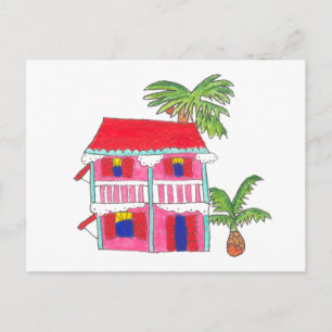 Rote Roof House Postcard Postkarte
