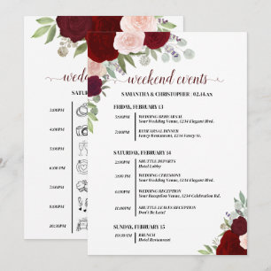 Rote & Rosa Boho-Rosen Hochzeitsveranstaltungen & Programm
