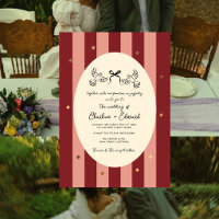 Rote Rosa gestreifte goldene Stern Hochzeit