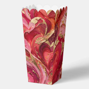 Rote & rosa goldene Wirbel-Popcorn-Box Geschenkschachtel