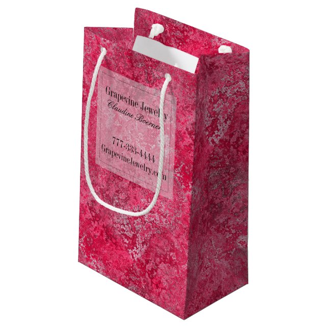 Rote rosa kleine kleine geschenktüte (Rückseite Schrägansicht)