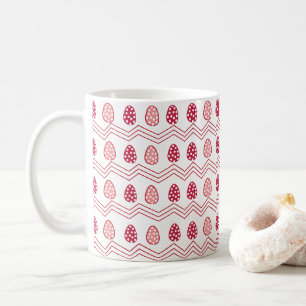 Rote rosa Ostereier Ostern Muster Kaffeetasse
