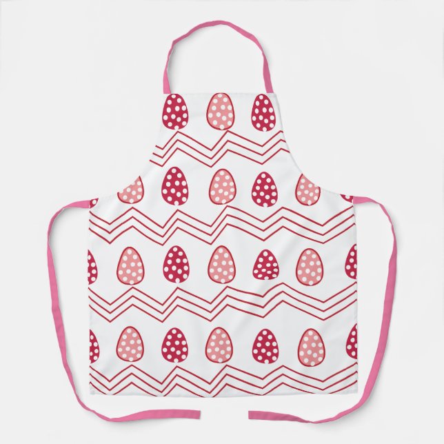 Rote rosa Ostereier Ostern Muster    Schürze (Vorderseite)
