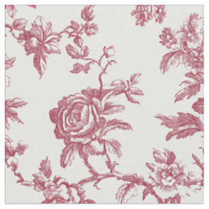 Rote Rosa-Rosen-Zweig-Toile Stoff