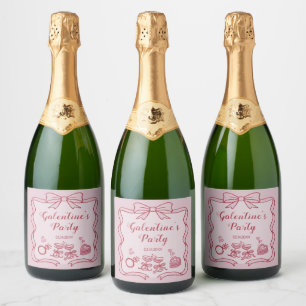 Rote Rosa Schleife Galentine's Party