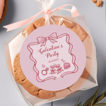 Rote rosa Schleife Galentine's-Party