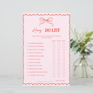 Rote rosa Schleife Weihnachten Honey Do Liste Brau