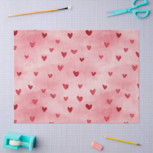 Rote rosa süße Herzen Valentinstag Seidenpapier