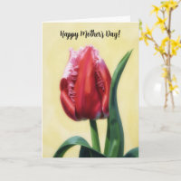 Rote rosa Tulpe Blumen Kunst Muttertagskarte