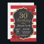 rote Rose 30. Geburtstag Einladung Gold Glitzer<br><div class="desc">rote Rose 30. Geburtstag Einladung Gold Glitzer. Black and Gold Geburtstagsparty einladen. Gold Glitzer. Rote und weiße Streifen. Tafel. Printable Digital. Für weitere Anpassungen klicken Sie bitte auf die Schaltfläche "Anpassen" und verwenden Sie unser Designwerkzeug,  um diese Vorlage zu ändern.</div>