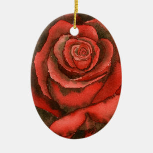 rote Rose #3 Keramikornament