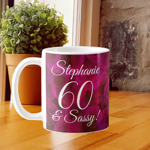 Rote Rose 60 und Sassy Birthday Kaffeetasse
