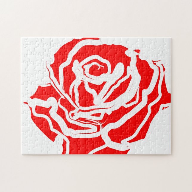 Rote Rose abstrakt Puzzle (Horizontal)