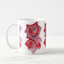 Rote Rose Aquarell Tasse