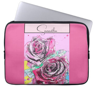 Rote Rose Aquarellfarben Rose Pink iPad Smart Cove Laptopschutzhülle