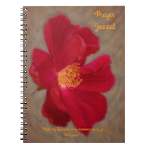 Rote Rose Art Prayer Journal Bible Verse Notizblock