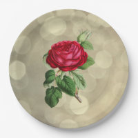 Rote Rose auf einem goldenen Bokeh-Licht-Hintergru